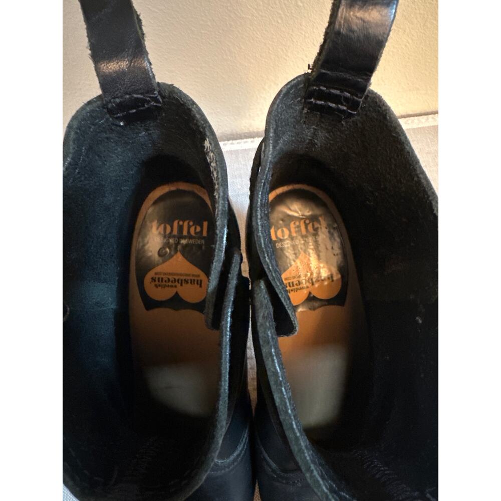 Swedish Hasbeens Mid-Heel Jodhpur in Black Leather & Lime Wood Size 39 - Picture 5 of 10